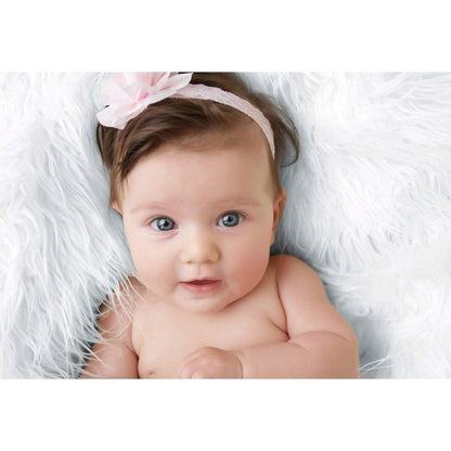 Luxury Faux Fur Baby Blanket  - White