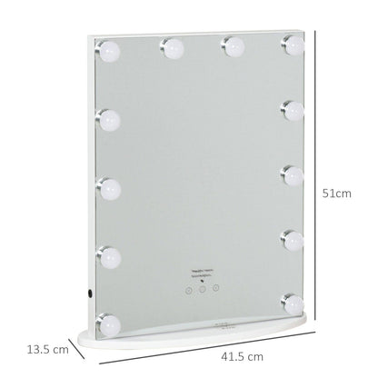 Homcom Hollywood Mirror With Lights For Makeup Dressing Table