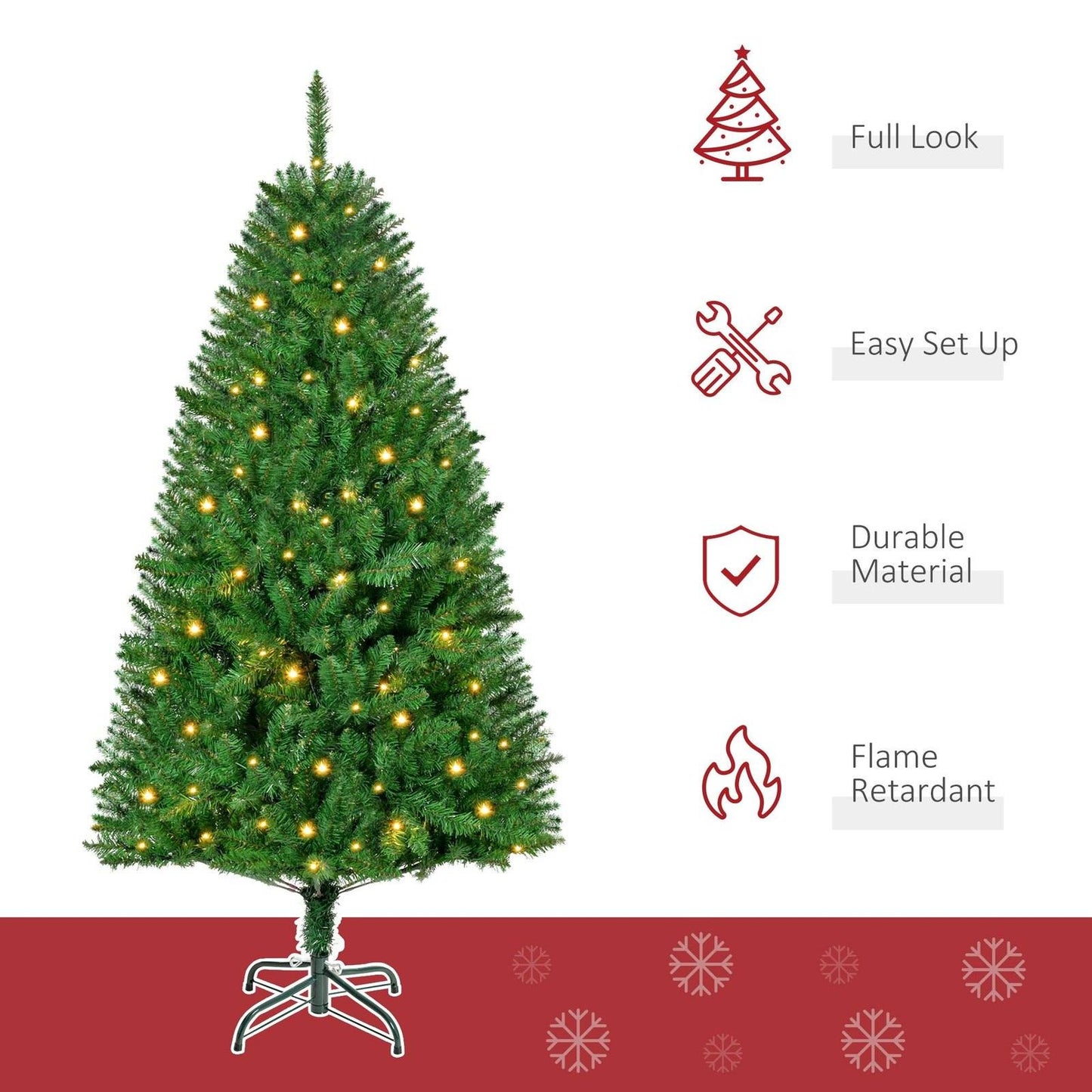 5FT Christmas Tree Warm White LED Light Holiday Home Decoration