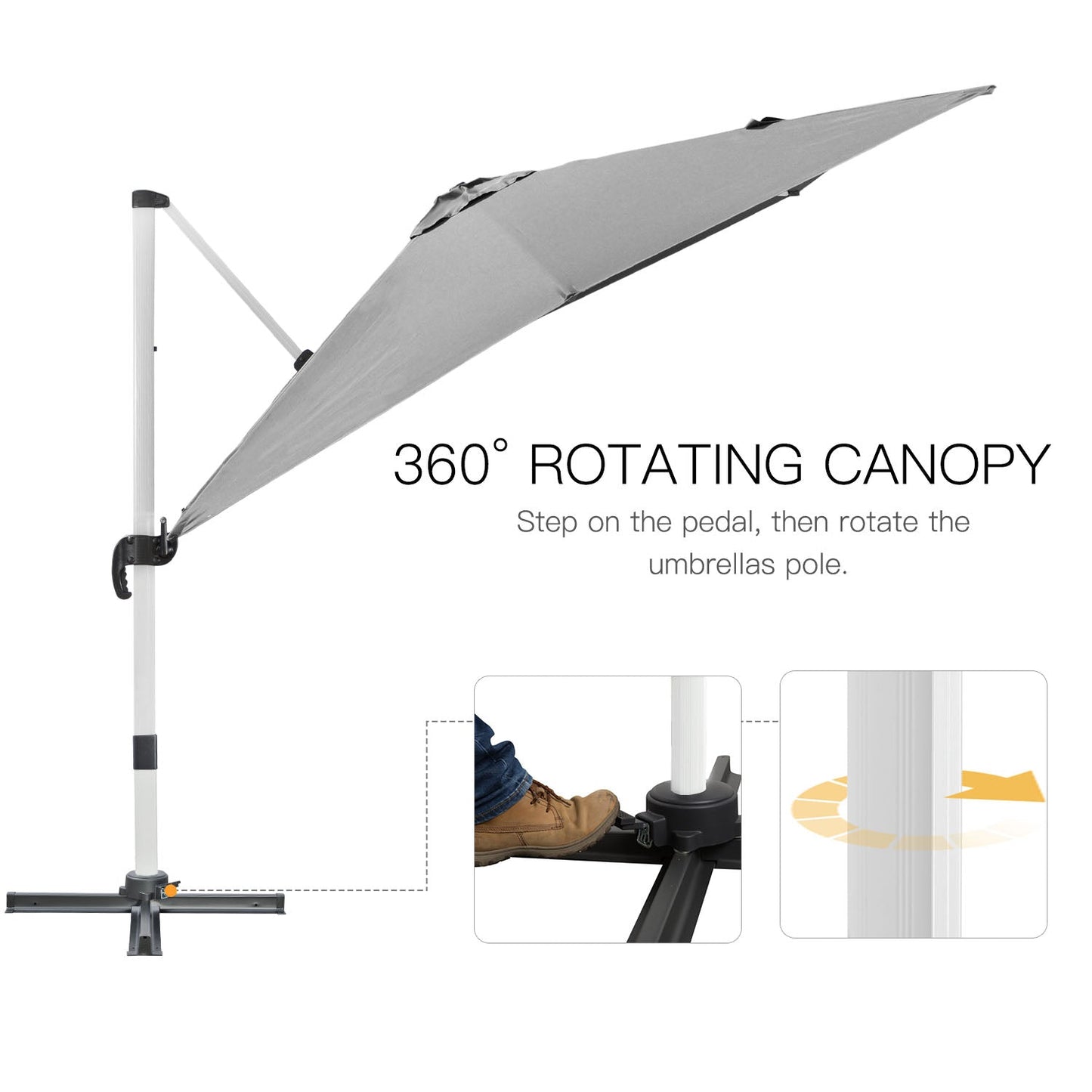 3m Square Cantilever Roma Parasol