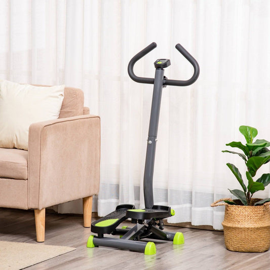 Homcom Adjustable Stepper Aerobic Ab Exercise Fitness Workout Machine with LCD Screen & Handlebars