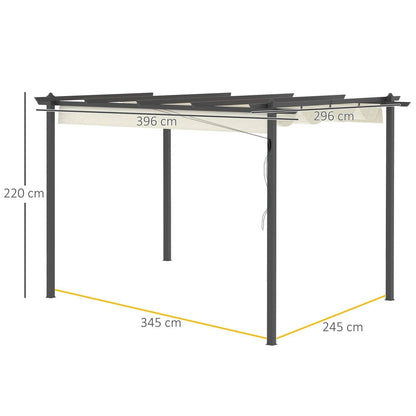 4 x 3M Aluminum Pergola with Retractable Roof