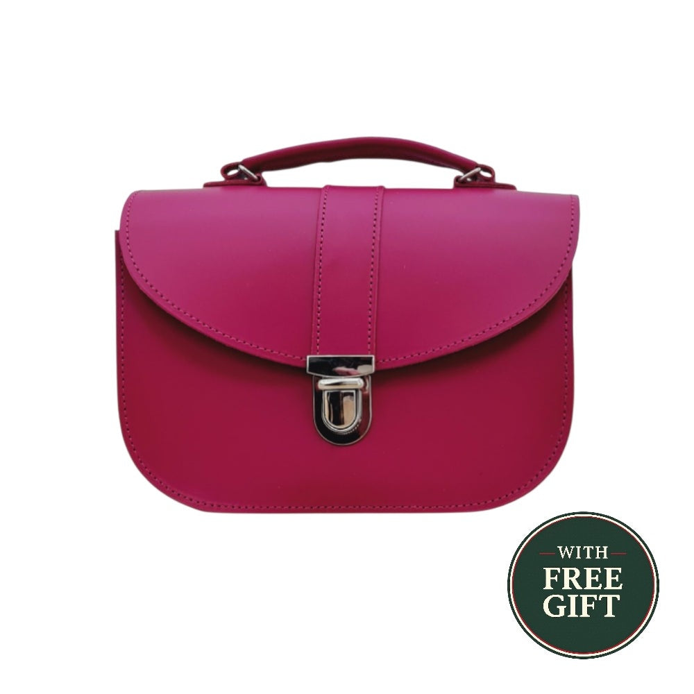 Olympia Handmade Leather Bag - Magenta