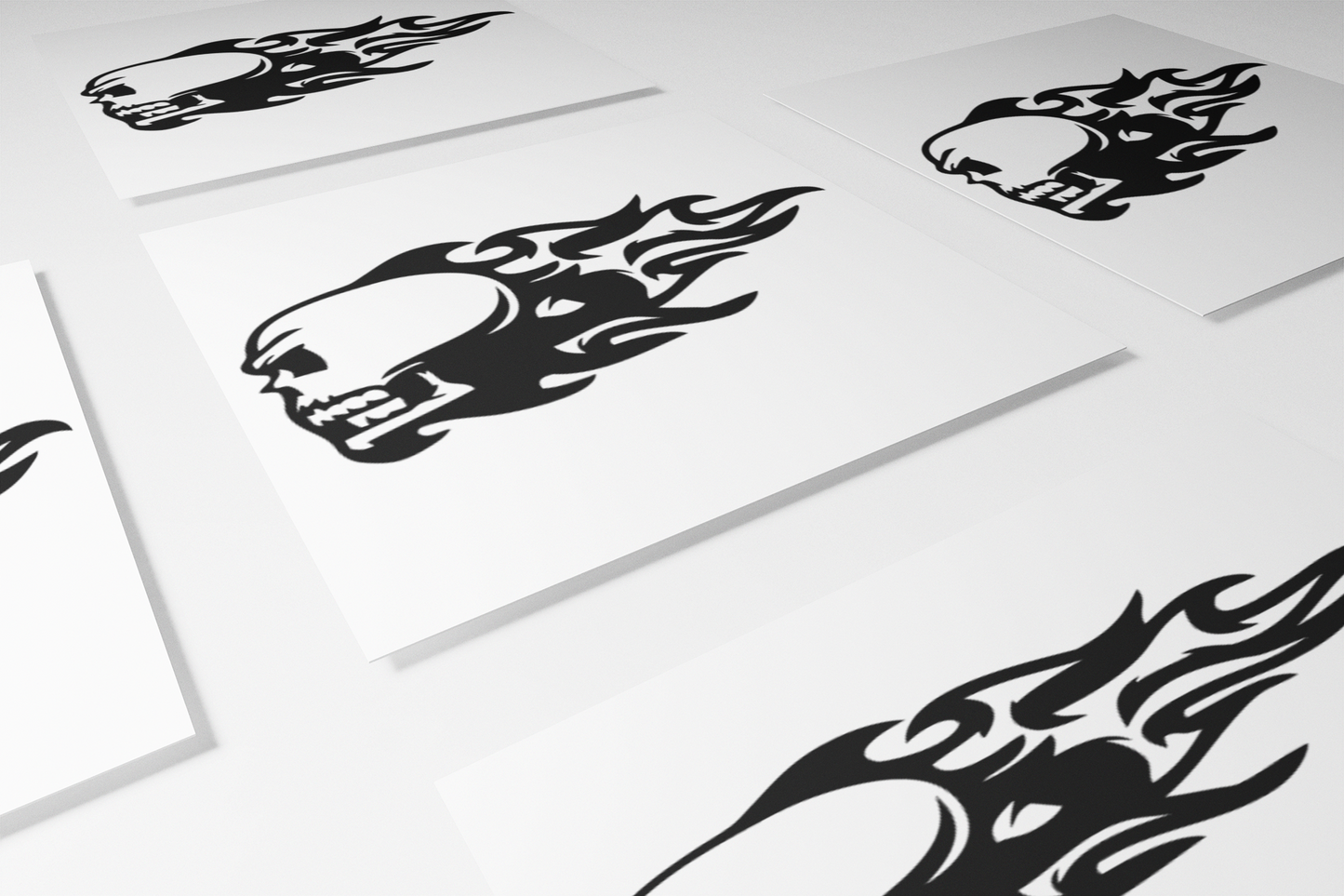 Flaming Skull Sticker