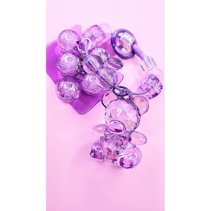 Teddy Bear Bubble Keyring, Phone Charm & Bag Accessory