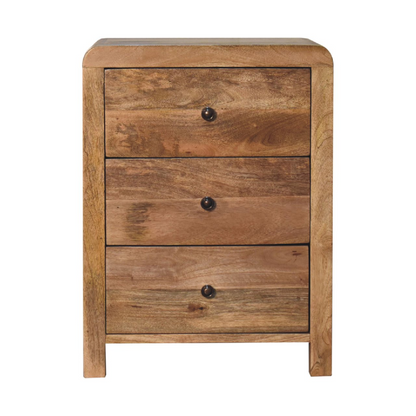 Artisan Furniture Solid Wood Aspen Oak-ish 3 Drawer Bedside