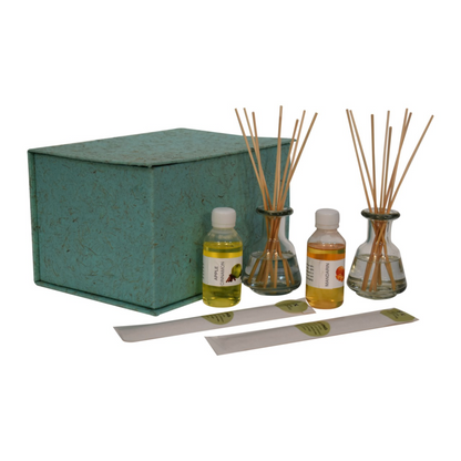 Artisan Furniture Adira Glass Bottle Diffuser Set (Mandarin & Apple Cinnamon)