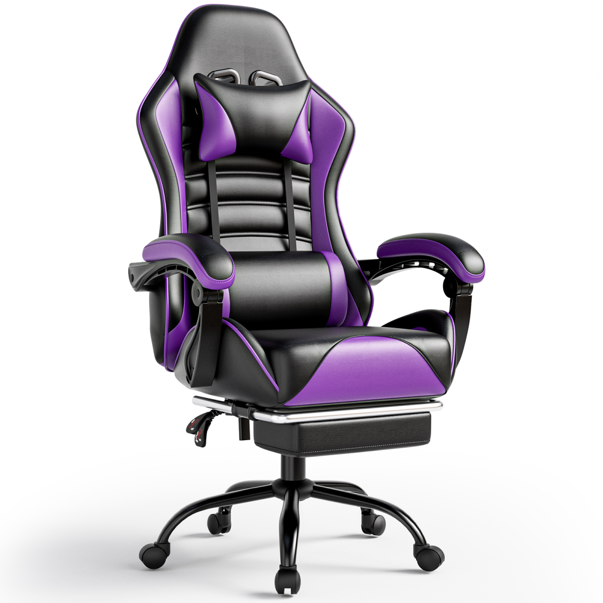 Video Game Chair for Adults, Computer Chair Gaming Chairs for Kids, Adjustable Lumbar Pillow Headrest Office Desk Chair Gamer Chair with Footrest