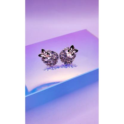 Butterfly Crystal Non Pierced Clip On Earrings