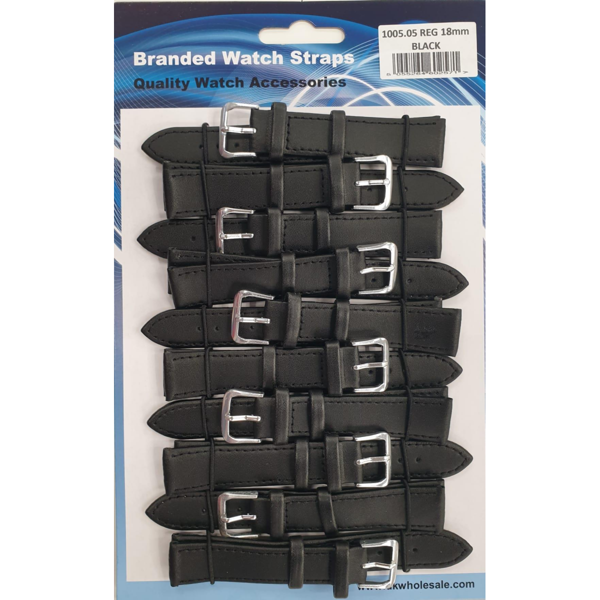 Leather Black Watch Straps Pk10 size 18mm 1005.05