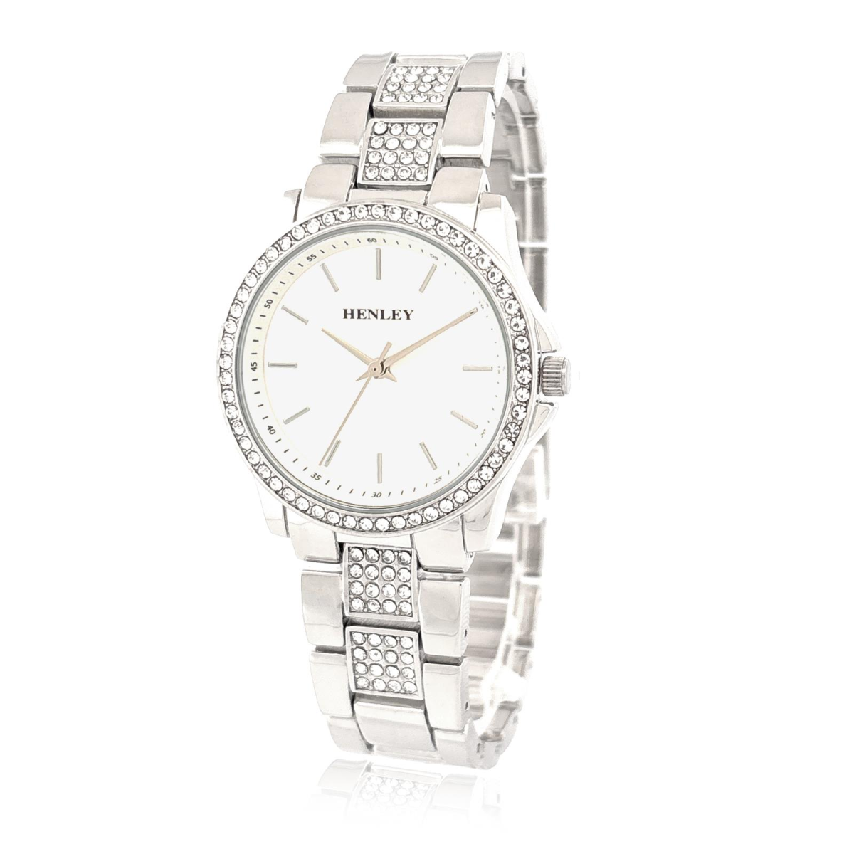 Henley Ladies Fashion Bling Silver Dial & Silver Bracelet Watch H07342