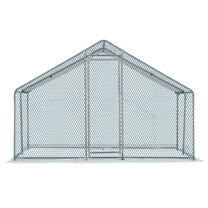 10 x 10 ft Large Metal Chicken Coop, Walk-in Poultry Cage Chicken Hen Run House with Waterproof Cover, Rabbits Cats Dogs Farm Pen for Outdoor Backyard Farm Garden