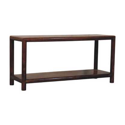 Artisan Furniture Solid Wood Regency Bench, 1 Shelf, Dark Brown
