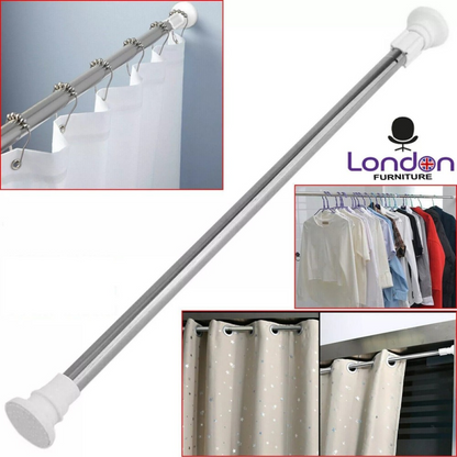 Heavy Duty Extendable Telescopic Shower Curtain Pole Rail Rod Bath Door Window