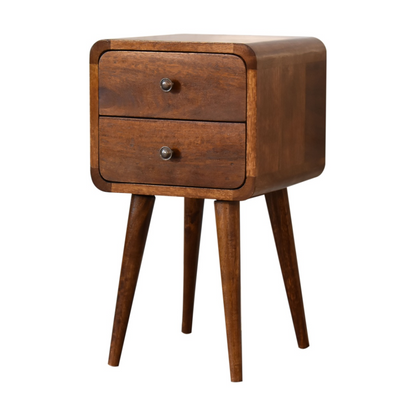 Artisan Furniture Solid Wood Mini Chestnut Curved Bedside