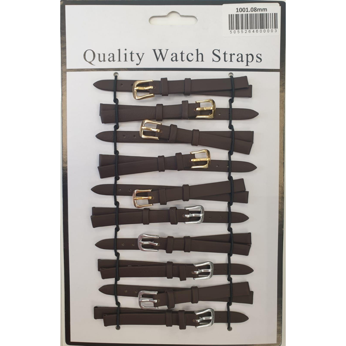Brown Leather Watch Straps Pk10 size 6mm 1001BK