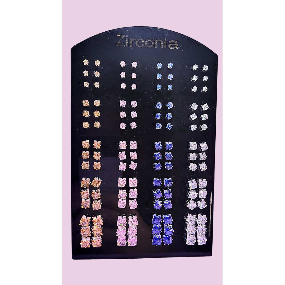 60 Pairs Zirconia Crystal Stud Earrings