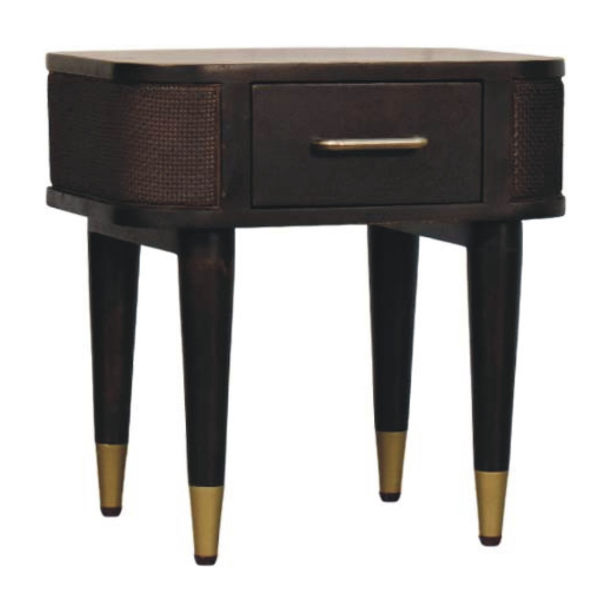 Artisan Furniture Solid Wood Belmont Bedside, 1 Drawer, Dark Brown