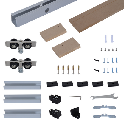 HOMCOM Sliding Barn Door Closet Hardware Track Kit for Slingle Door 6.5FT/2000mm