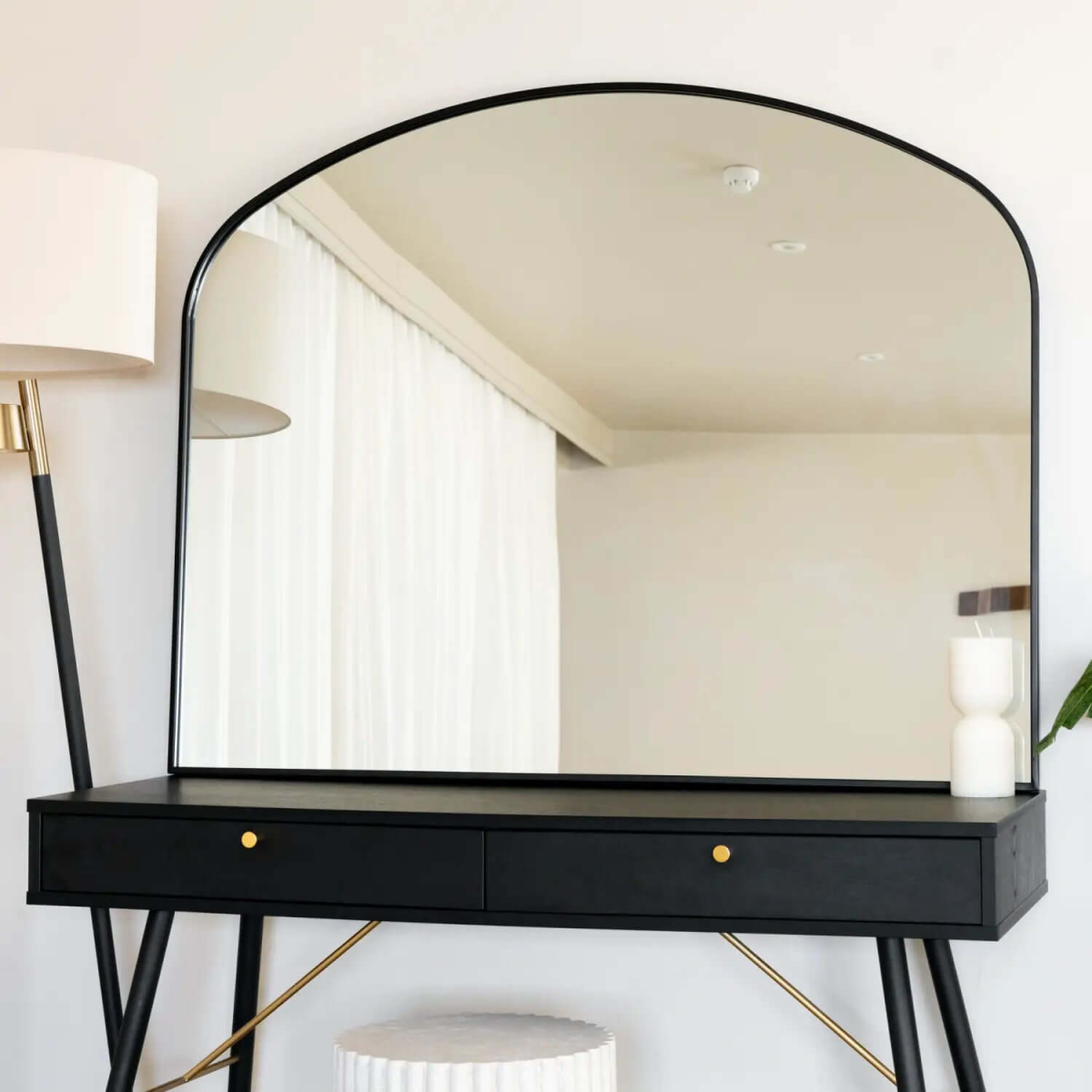Yōko - Black Metal Gentle Arch Mirror - 95cm x 120cm