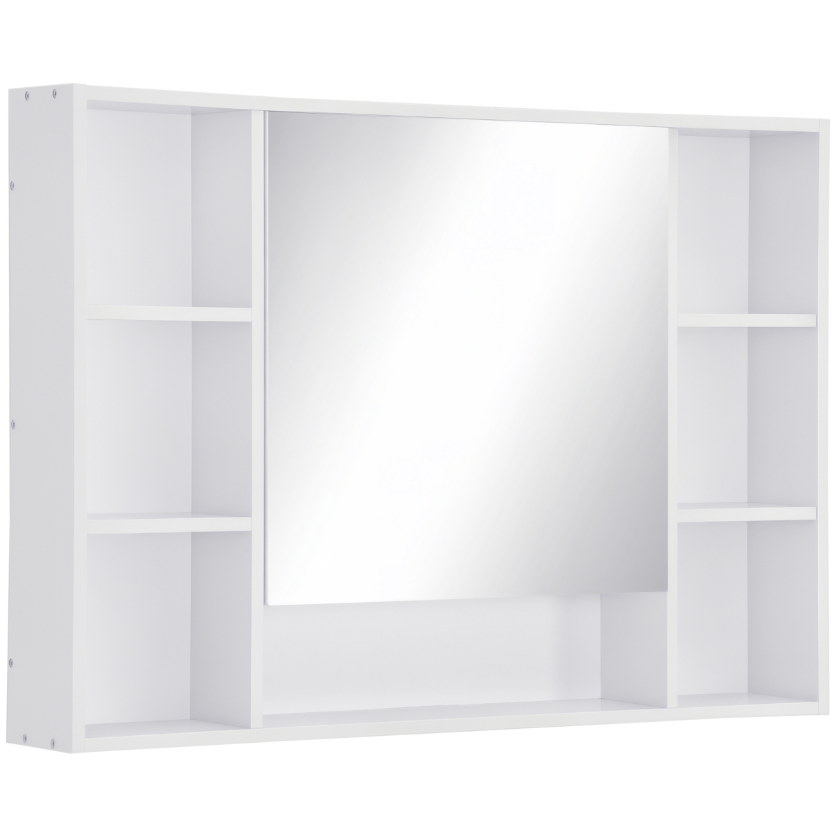 kleankin Bathroom Cabinet Wall Mount Storage organiser Mirror Shelves White