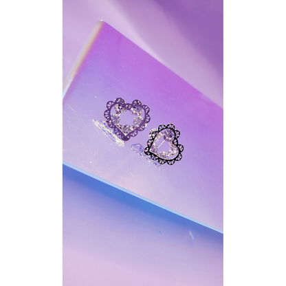 Heart Cluster Crystal Stud Earrings