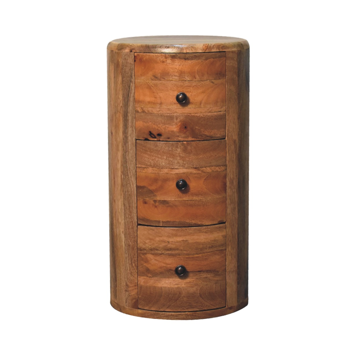 Artisan Furniture Solid Mango Wood Oak-ish Drum Chest