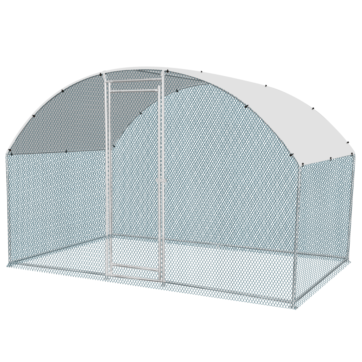 6.5 x 10 ft Large Metal Chicken Coop, Walk-in Poultry Cage Chicken Hen Run House with Waterproof Cover, Rabbits Cats Dogs Farm Pen for Outdoor Backyard Farm Garden