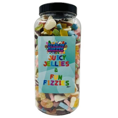 Simway Sweets Juicy Jellies & Fun Fizzies Gift Huge Mega 3KG Sweet Jar