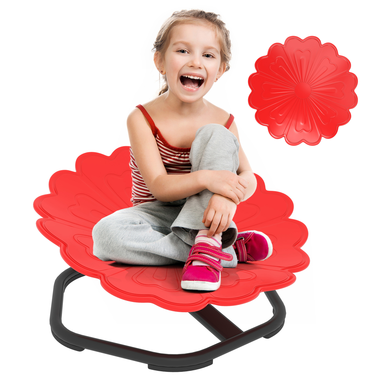 AIYAPLAY Sensory Spinning Chair, Kids Swivel Chair, Red