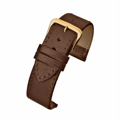 Dark Brown Buffalo Grain Leather Watch Strap 26mm