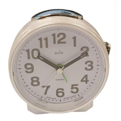 Acctim Eden Non Ticking Sweep Crescendo Alarm Clock in White - 16522