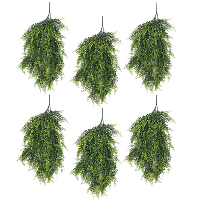 Pack of 6 x Hanging UV and Fire Resistant Artificial Foliage Plant 85cm