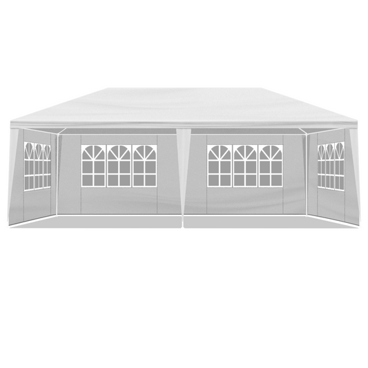 10'X20' Outdoor Party Tent with 4 Removable Sidewalls, Waterproof Canopy Patio Wedding Gazebo, White