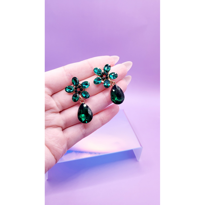 Petal Crystal Drop and Dangle Earrings