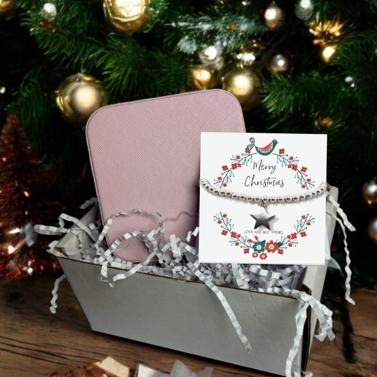 Christmas Star Gift Hamper | Silver Star Bracelet & Jewellery Box
