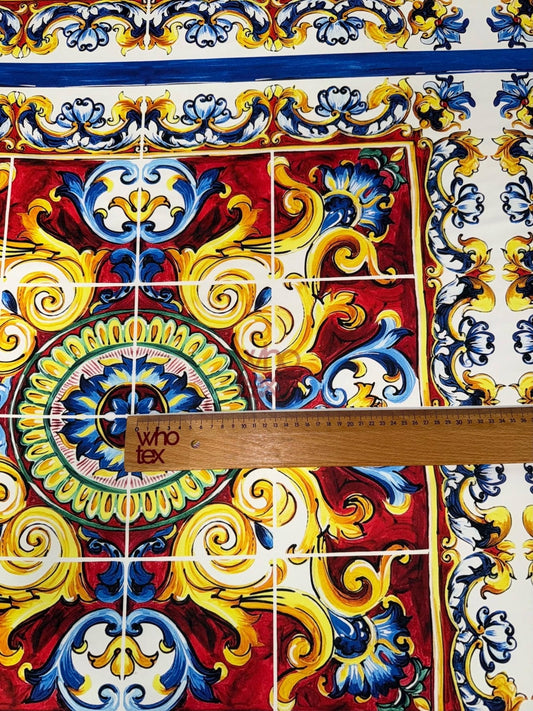 Majolica Pattern Luxury Fabric
