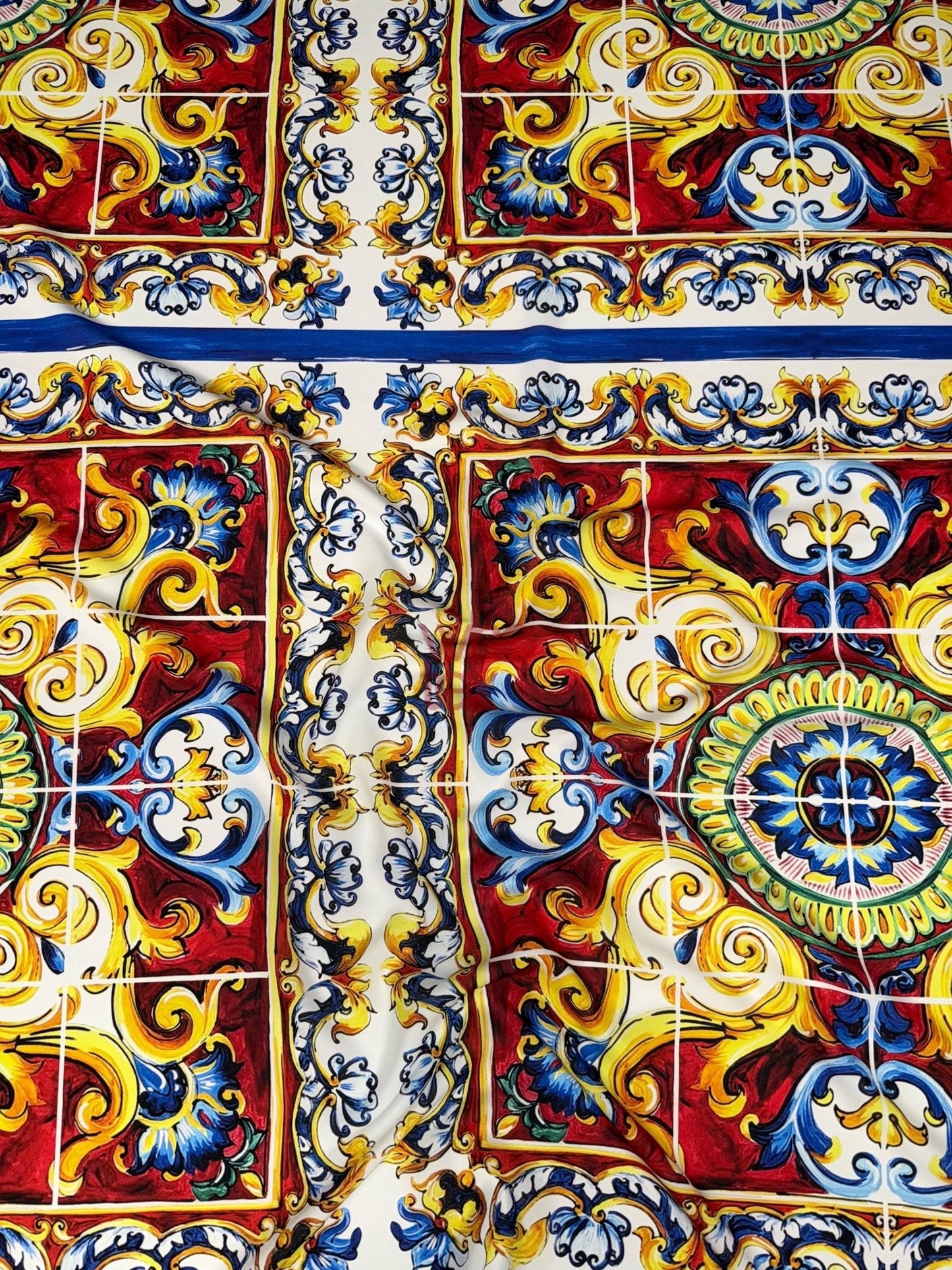 Majolica Pattern Luxury Fabric