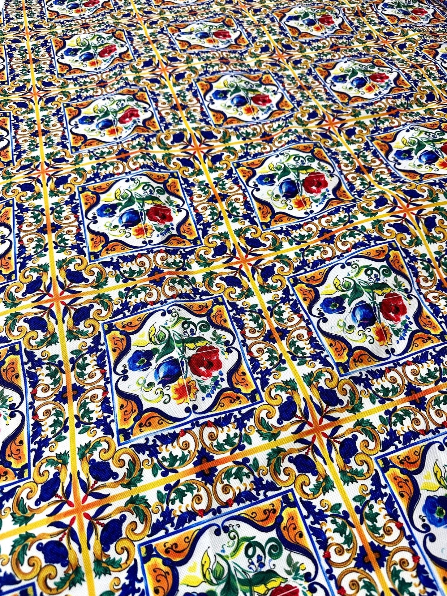 Majolica Pattern Luxury Fabric