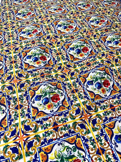 Majolica Pattern Luxury Fabric – Custom Printed Fabric, Choose Material by Metre