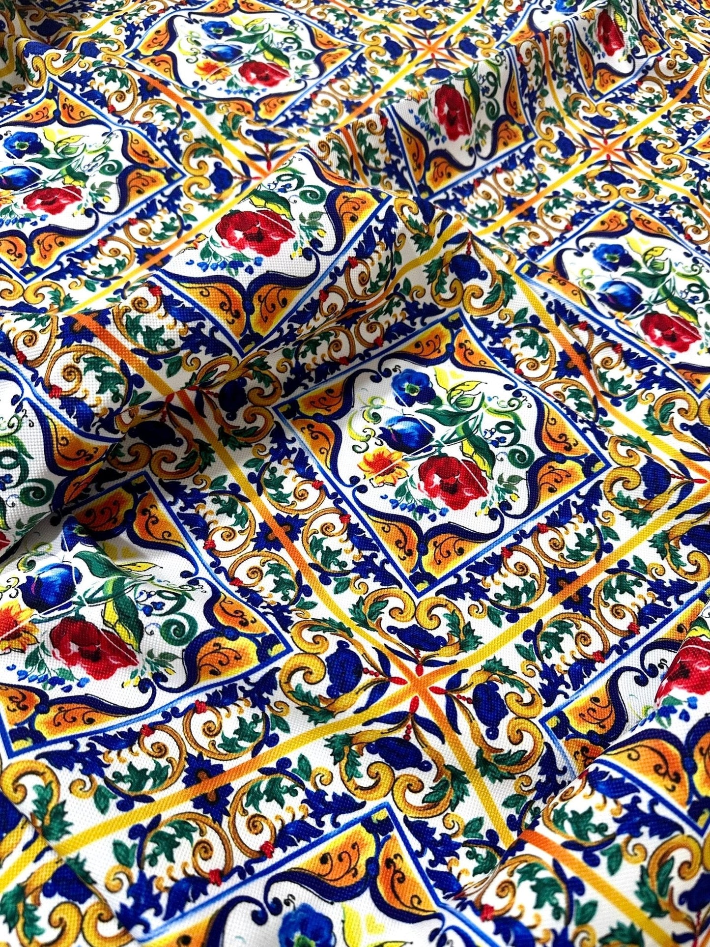 Majolica Pattern Luxury Fabric