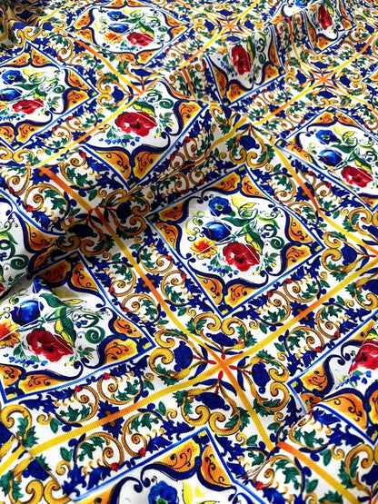 Majolica Pattern Luxury Fabric