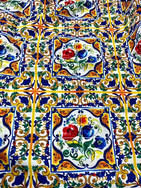 Majolica Pattern Luxury Fabric