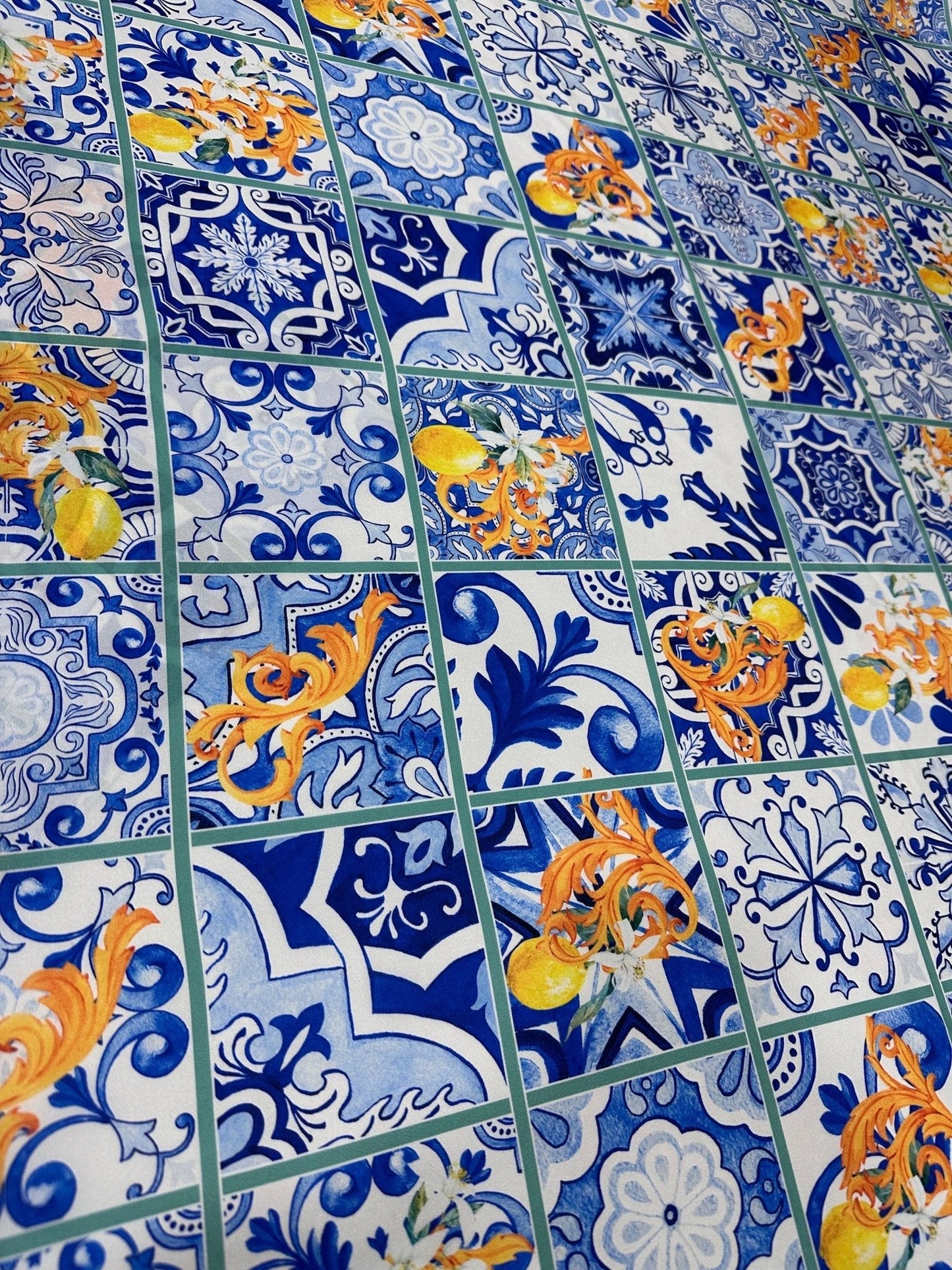 Majolica Lemons Luxury Fabric