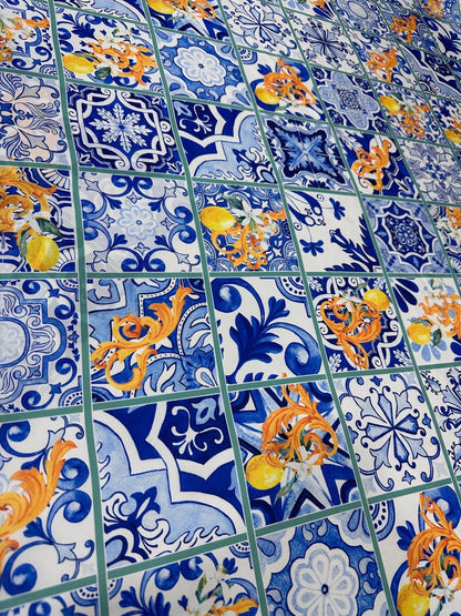 Majolica Lemons Luxury Fabric