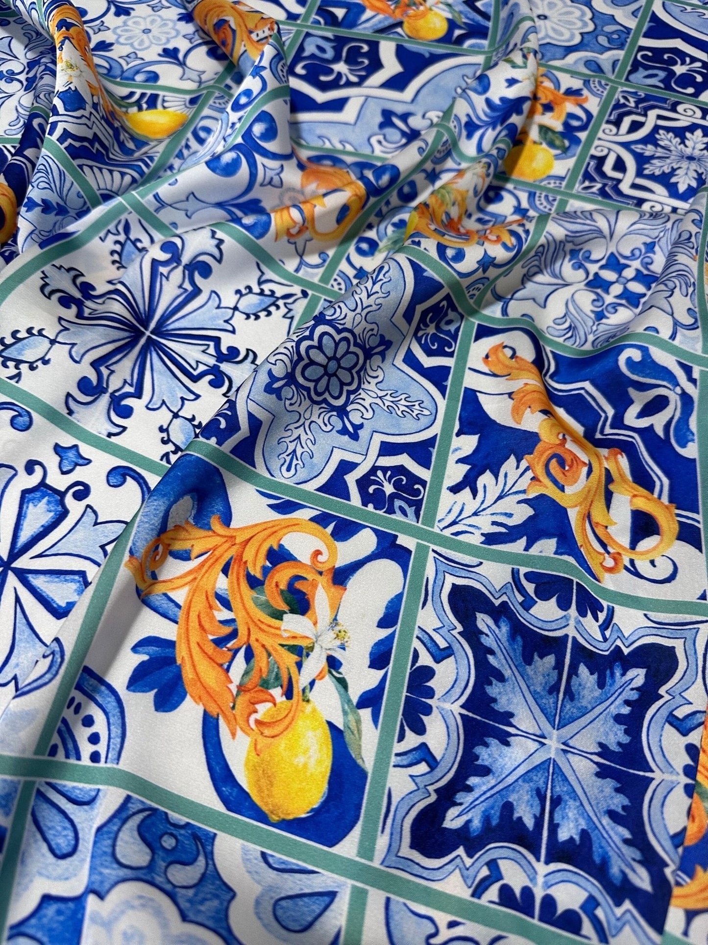 Majolica Lemons Luxury Fabric