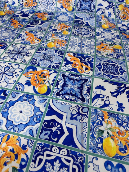 Majolica Lemons Luxury Fabric