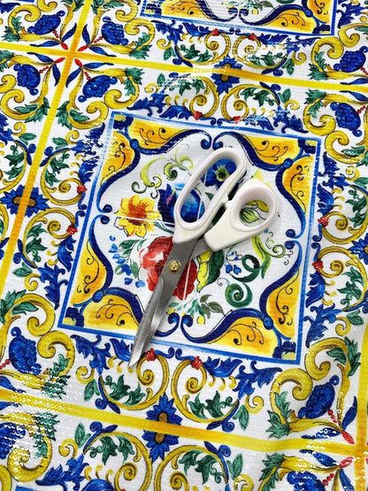 Majolica Pattern Sequin Fabric