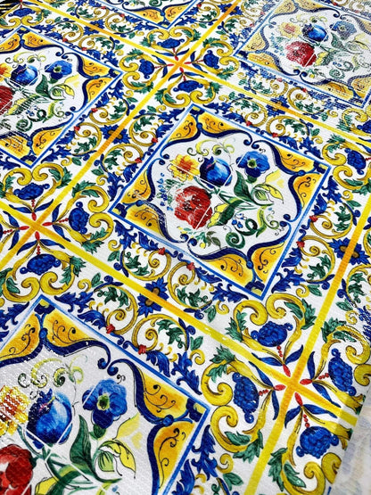 Majolica Pattern Sequin Fabric