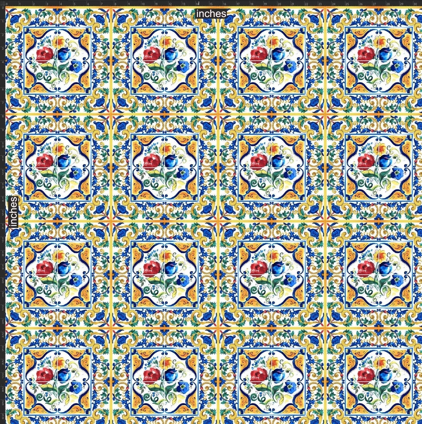 Majolica Pattern Sequin Fabric